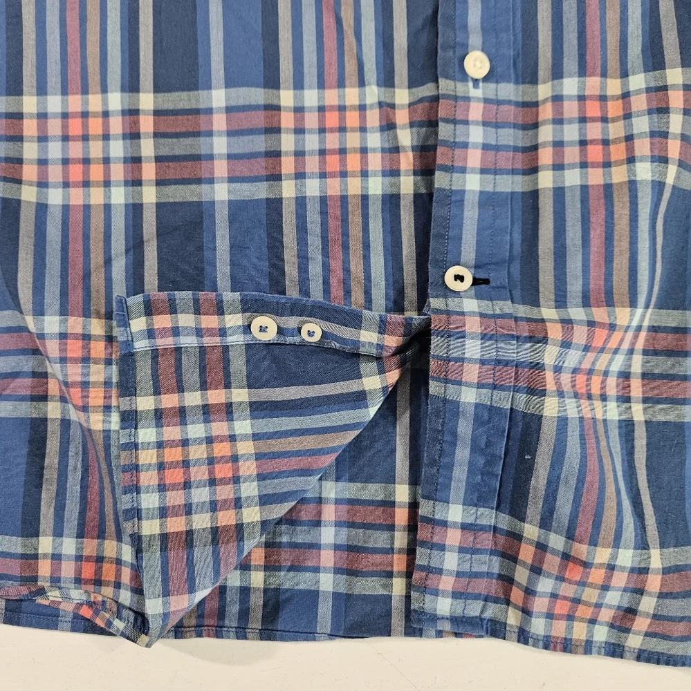 Nautica plaid button down short sleeve shirt men's size XXL